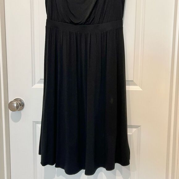 Anthropologie Maeve Women's Brianne Cowl Neck Dress Black Jersey Knit Sz. Medium - Picture 6 of 13